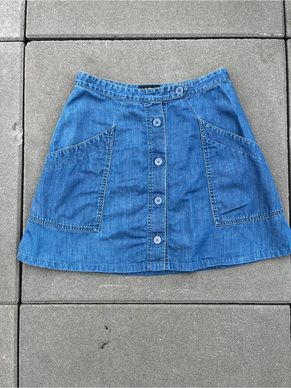 A.P.C. Lightweight Denim Button-Front Skirt | Size S